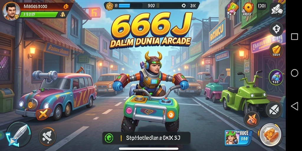 Screenshot utama 666J menampilkan aksi seru dalam gameplay arcade.