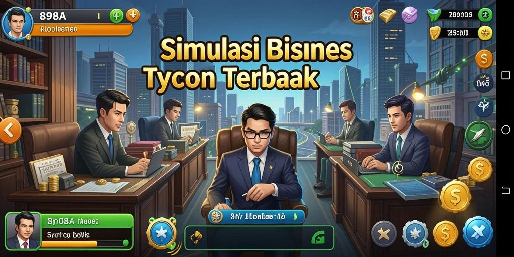 Screenshot menampilkan pemain mengelola bisnis di 898A.