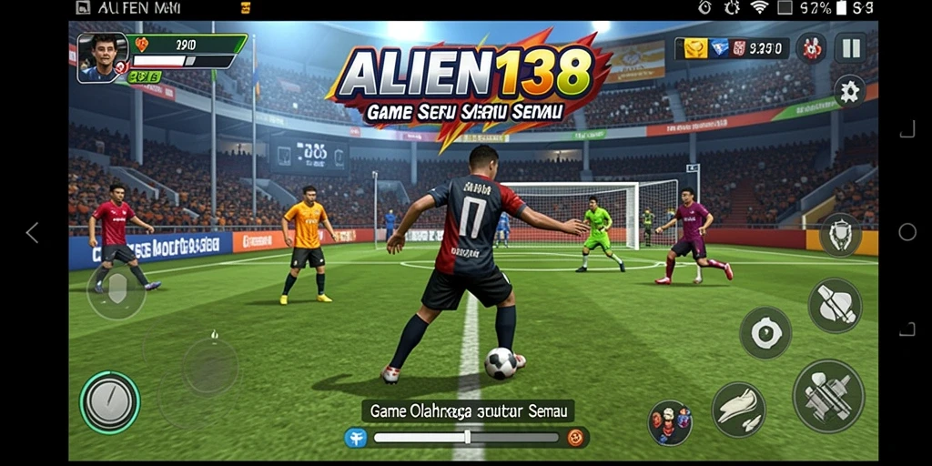 Screenshot utama ALIEN138 menampilkan aksi olahraga yang seru dan dinamis.