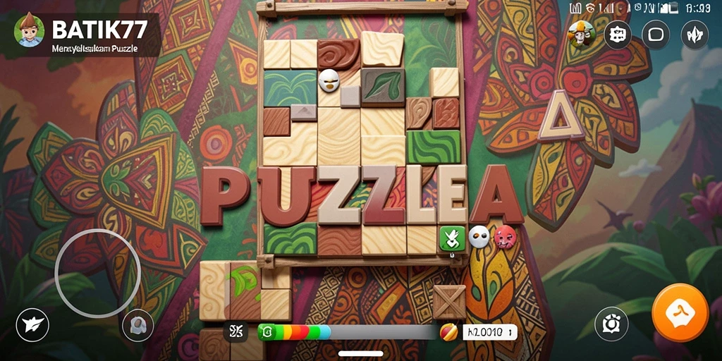 Tampilan permainan <strong>BATIK77</strong> yang mengasyikkan dengan tantangan puzzle berwarna-warni.