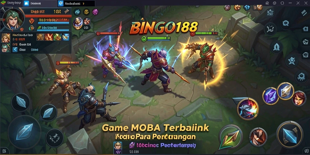 Tampilan gameplay MOBA yang seru dan kompetitif.