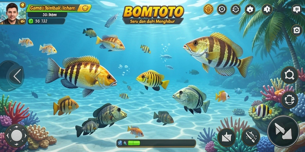 Screenshot yang menampilkan aksi memukau dalam game Tembak Ikan.