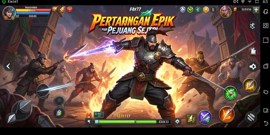 Tampilan gameplay Fighting FAV77 dengan aksi yang mendebarkan.