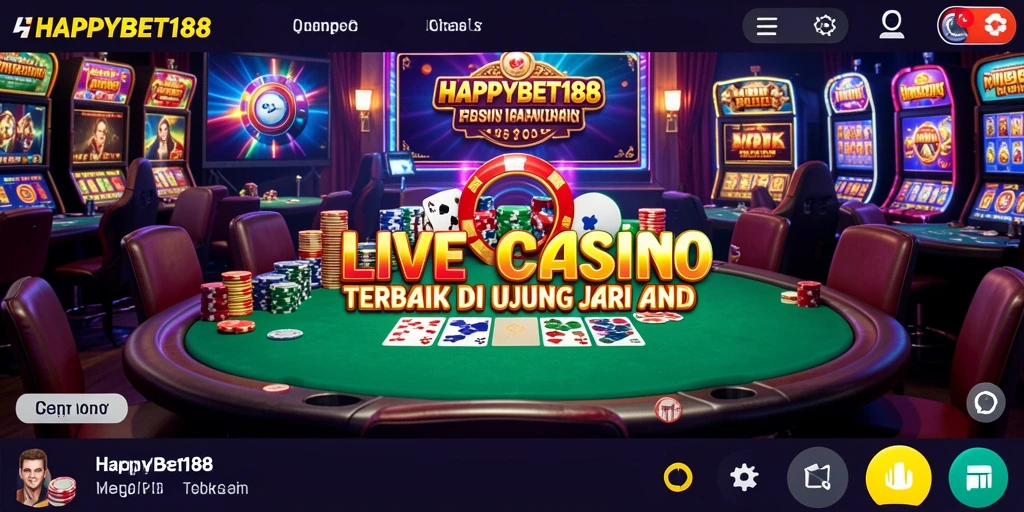 Tampilan gameplay Live Casino yang mendebarkan di HAPPYBET188.