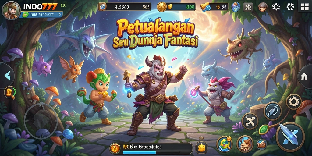 Tampilan gameplay INDO777 menampilkan dunia penuh petualangan dan tantangan.