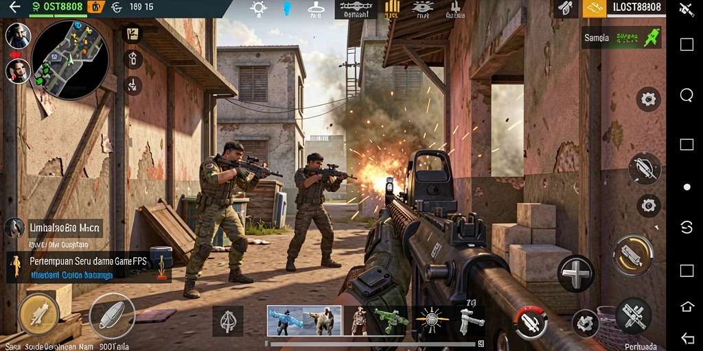 Gameplay seru SLOST8808 dengan aksi tembak menembak yang intens.