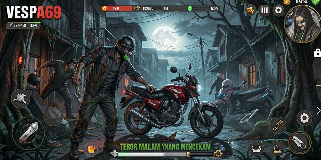 Gameplay menegangkan VESPA69 dalam suasana horor yang menyeramkan.